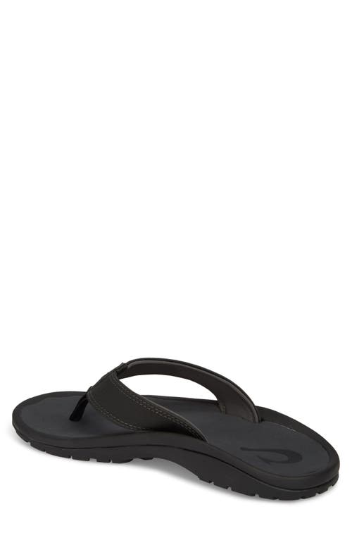 Shop Olukai Ohana Flip Flop In Black/dark Shadow