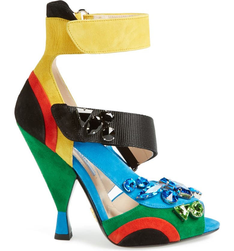 Prada Jeweled Colorblock Sandal | Nordstrom