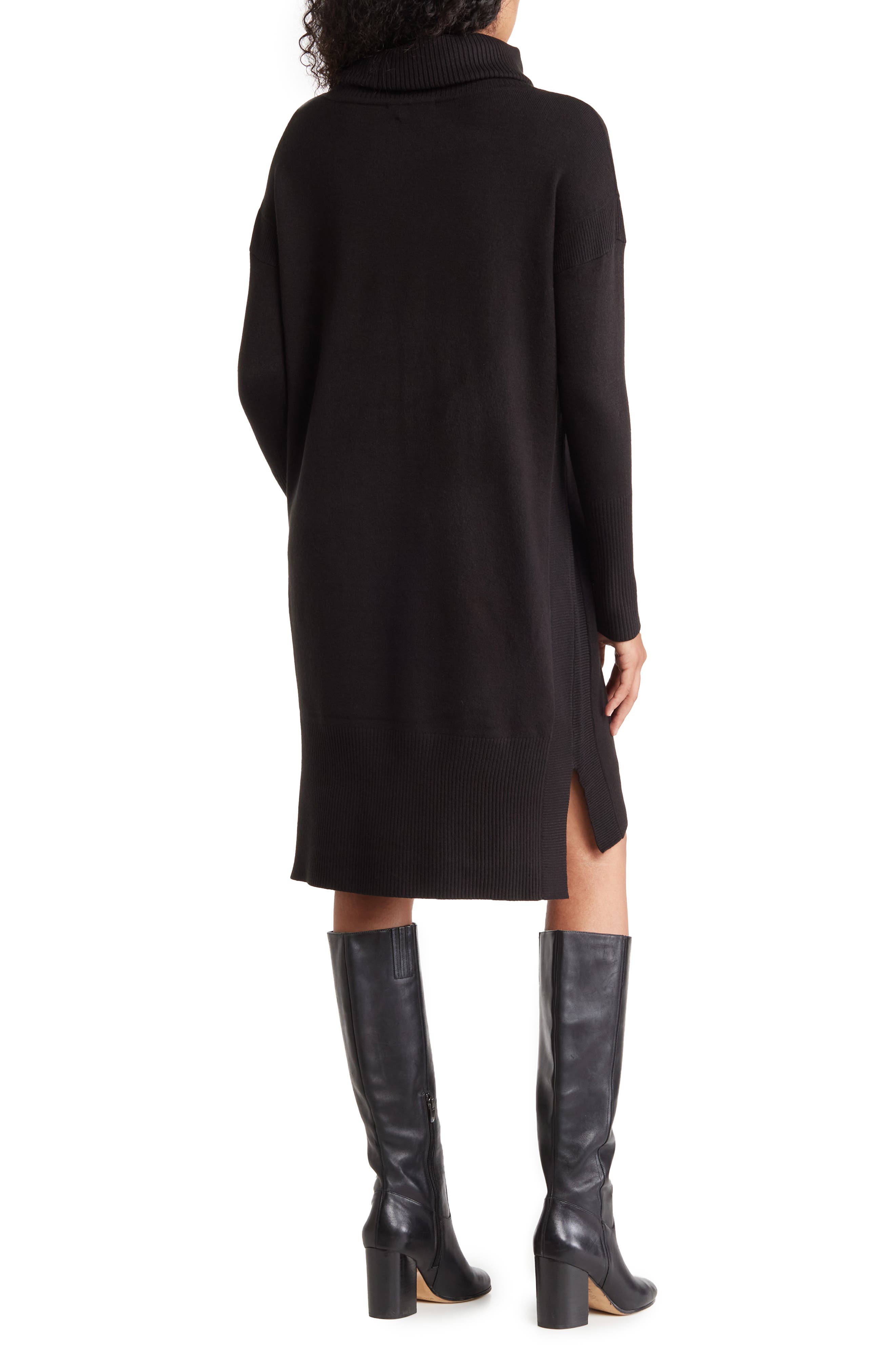 Cowl Neck Sweater Dress 