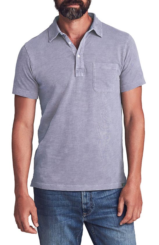 Faherty Sunwashed Organic Cotton Polo In Storm Blue