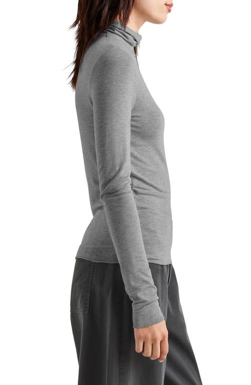 Splendid Turtleneck Tee In Heather Grey