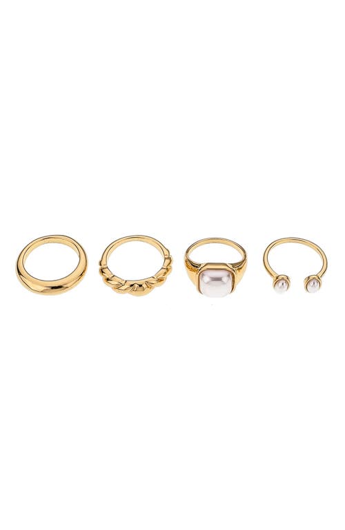 Set of 4 Ultimate Babe Ring Set in Gold