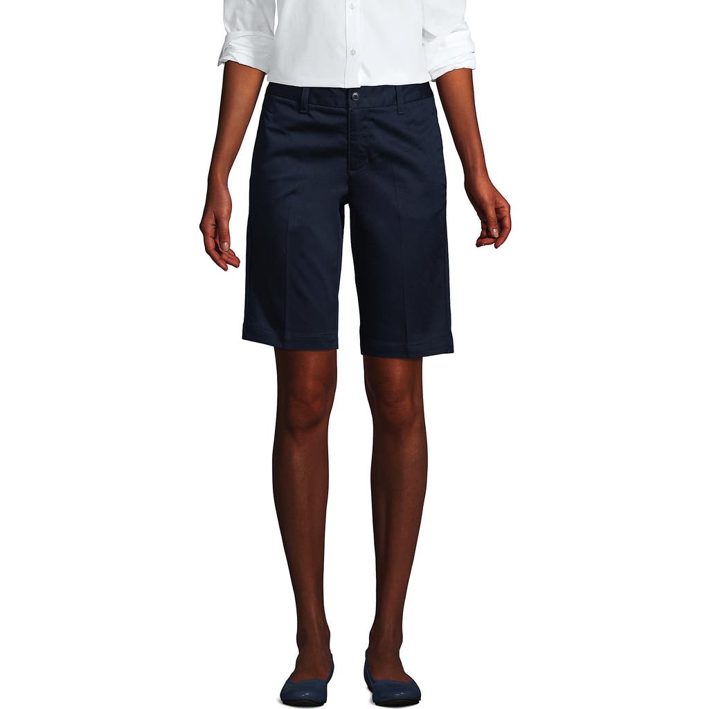 LANDS' END LANDS' END SCHOOL UNIFORM YOUNG PLAIN FRONT BLEND CHINO SHORTS
