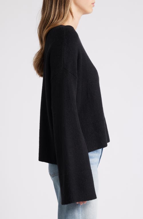 Shop Bobeau Step Hem Sweater In Black