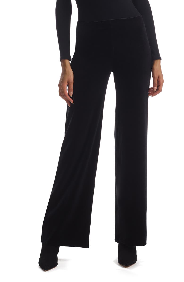 COMMANDO Velvet Wide Leg Pants, Main, color, BLACK