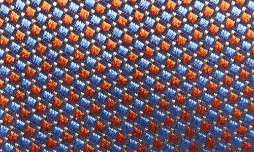 Shop David Donahue Neat Silk Tie In Pumpkin