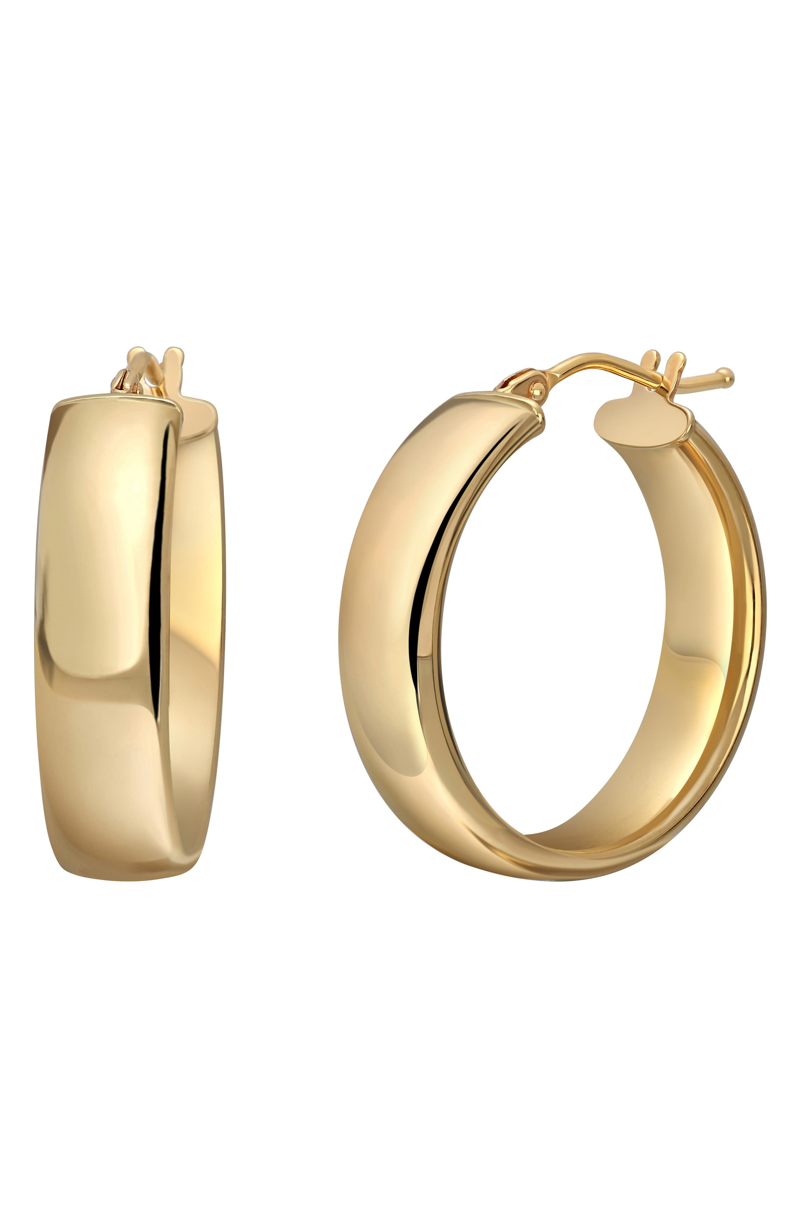 14kt gold hoop earrings large