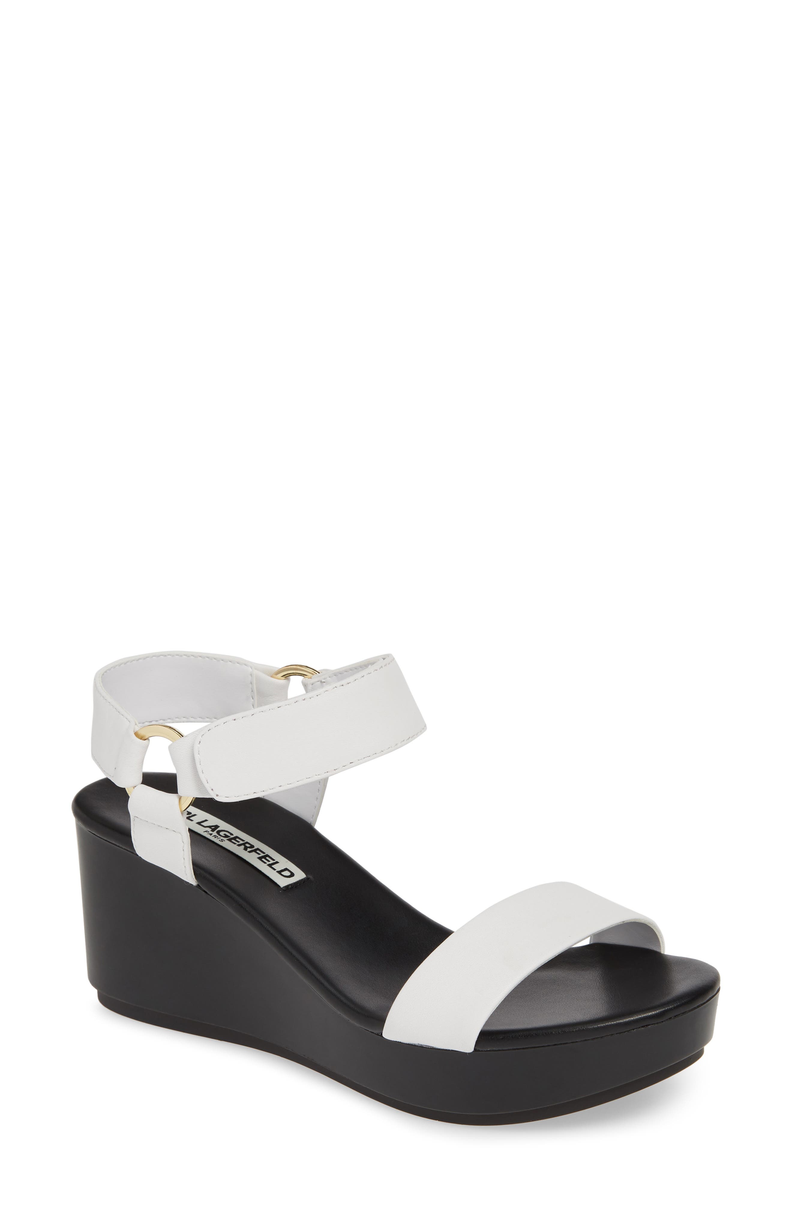 Karl Lagerfeld Paris Lana Platform Sandal, White