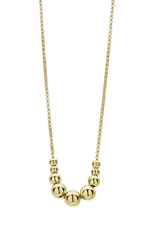 LAGOS Caviar Gold Graduated Bead Chain Necklace at Nordstrom, Size 18 In