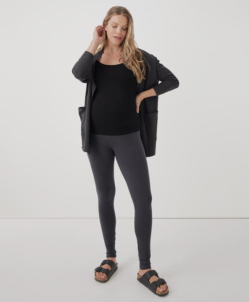 Shop Pact Maternity On The Go-to Legging Made With Organic Cotton In Storm