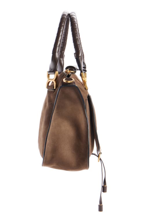Chloé Large Marcie Leather Satchel In Flannel Grey 036