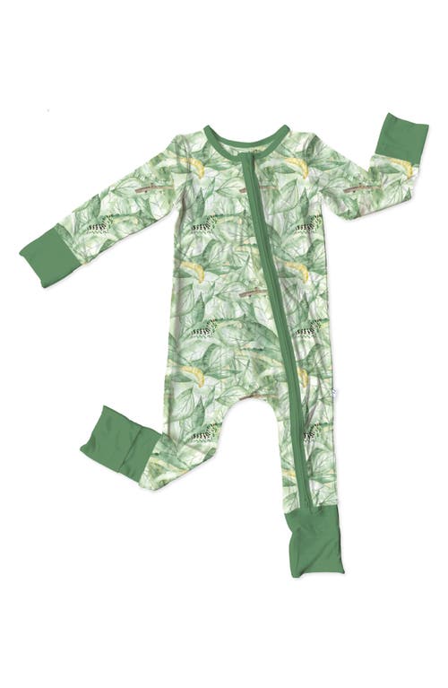 Laree + Co Alistair Garden Critters Print Convertible Footie Pajamas in Green