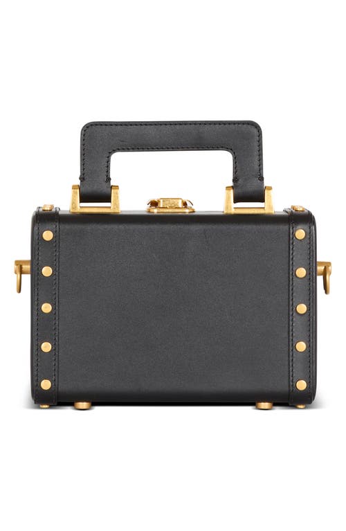 Shop Balmain Calfskin Box Camera Case Bag In 0pa Black