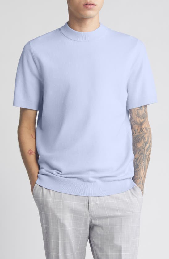 Open Edit Short Sleeve Sweater In Blue Xenon