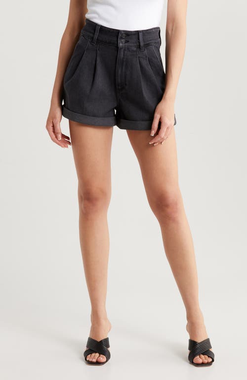 PAIGE Beth Cuff Denim Shorts Black Lotus No Whiskers at Nordstrom,