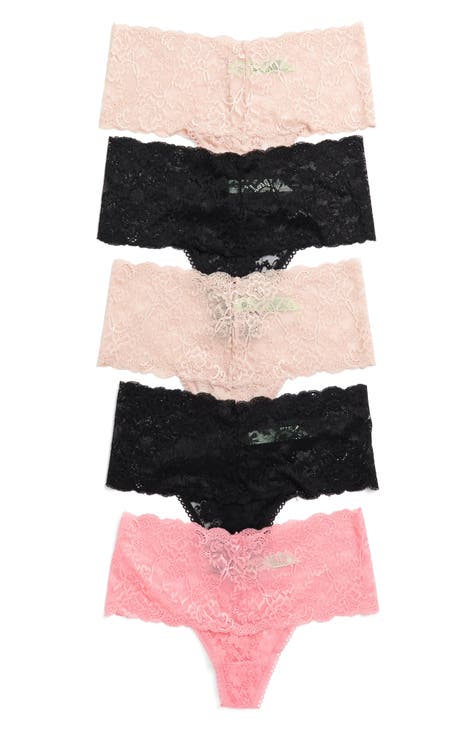 Smart & Sexy Womens Plus Lace Trim Cheeky Panty 4-pack Black