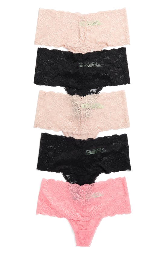 Honeydew Intimates 5-pack High Waist Lace Thongs In Basic Assorted