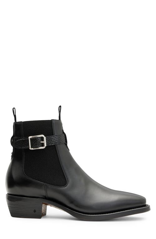 John Varvatos Men's Walker Python Embossed Buckle Chelsea Boots In Black
