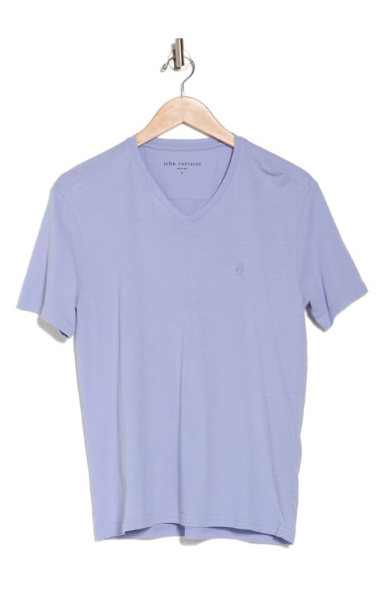 Shop John Varvatos Nash V-neck Cotton T-shirt In Antique Purple
