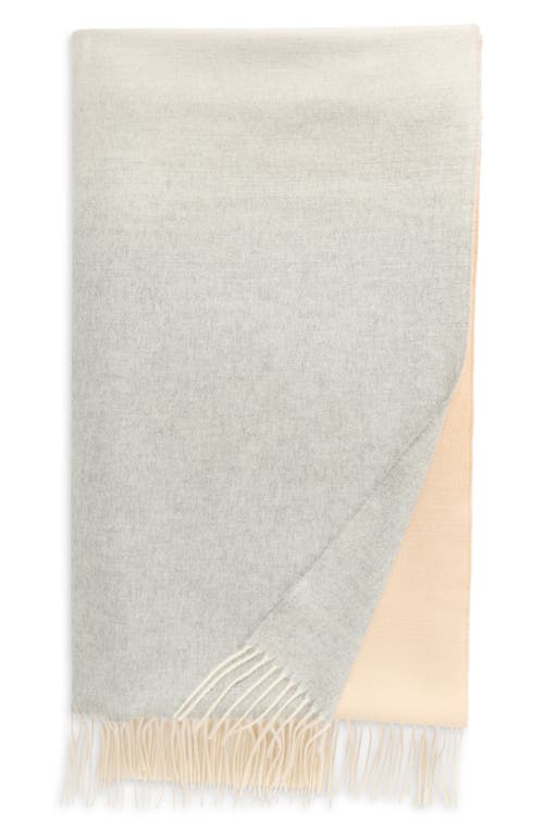 Johnstons of Elgin Ombré Wool & Cashmere Throw Blanket in Camel /Silver 