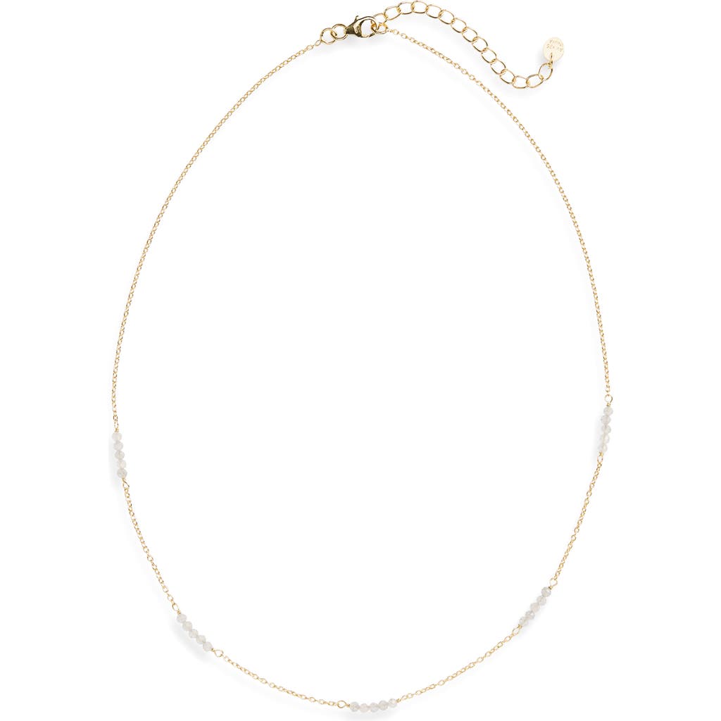 Shop Argento Vivo Sterling Silver Beaded Station Chain Necklace In Gold/white