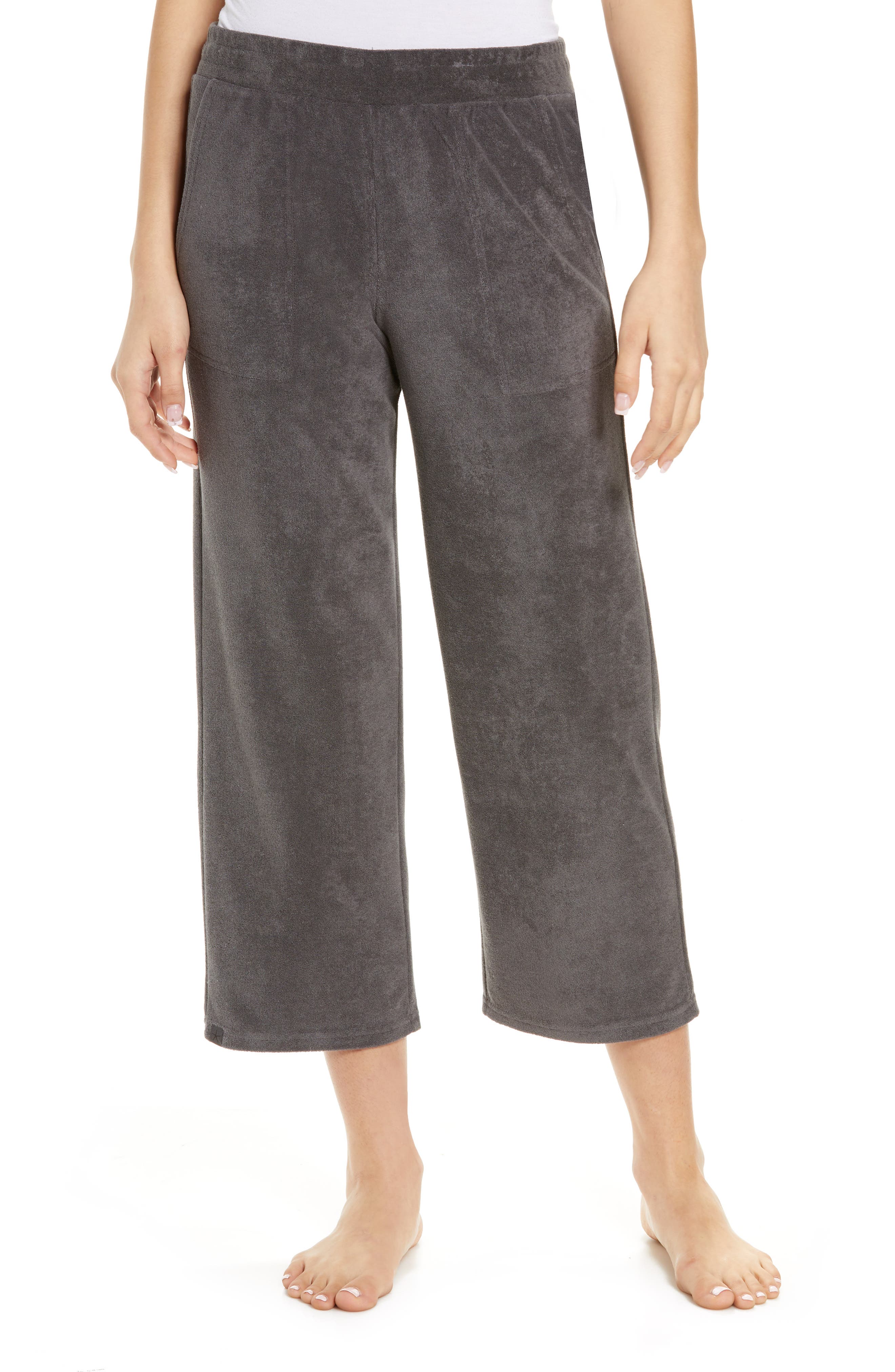 cropped wide leg lounge pants