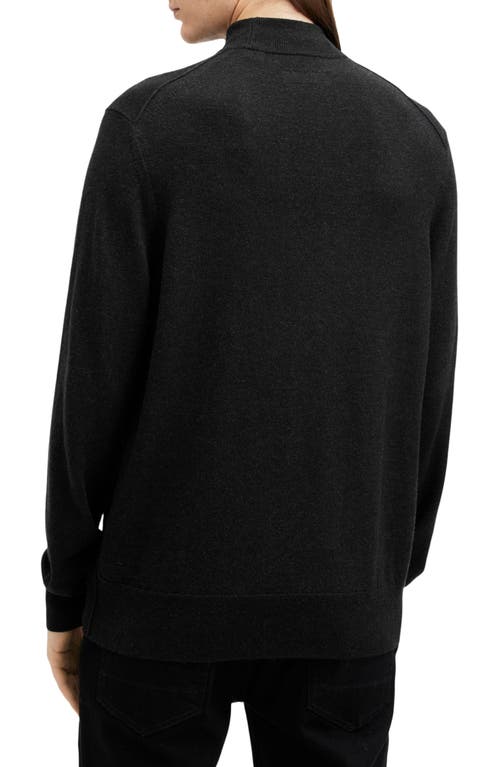 Shop Allsaints Kilburn Wool Blend Mock Neck Sweater In Cinder Black Marl