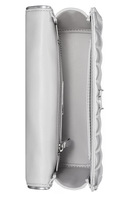 Shop Tory Burch Fleming Metallic Convertible Shoulder Bag In Silver