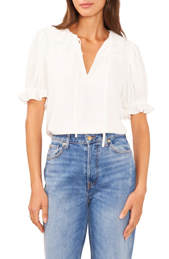 1.STATE RUFFLE NECK SHORT SLEEVE TOP