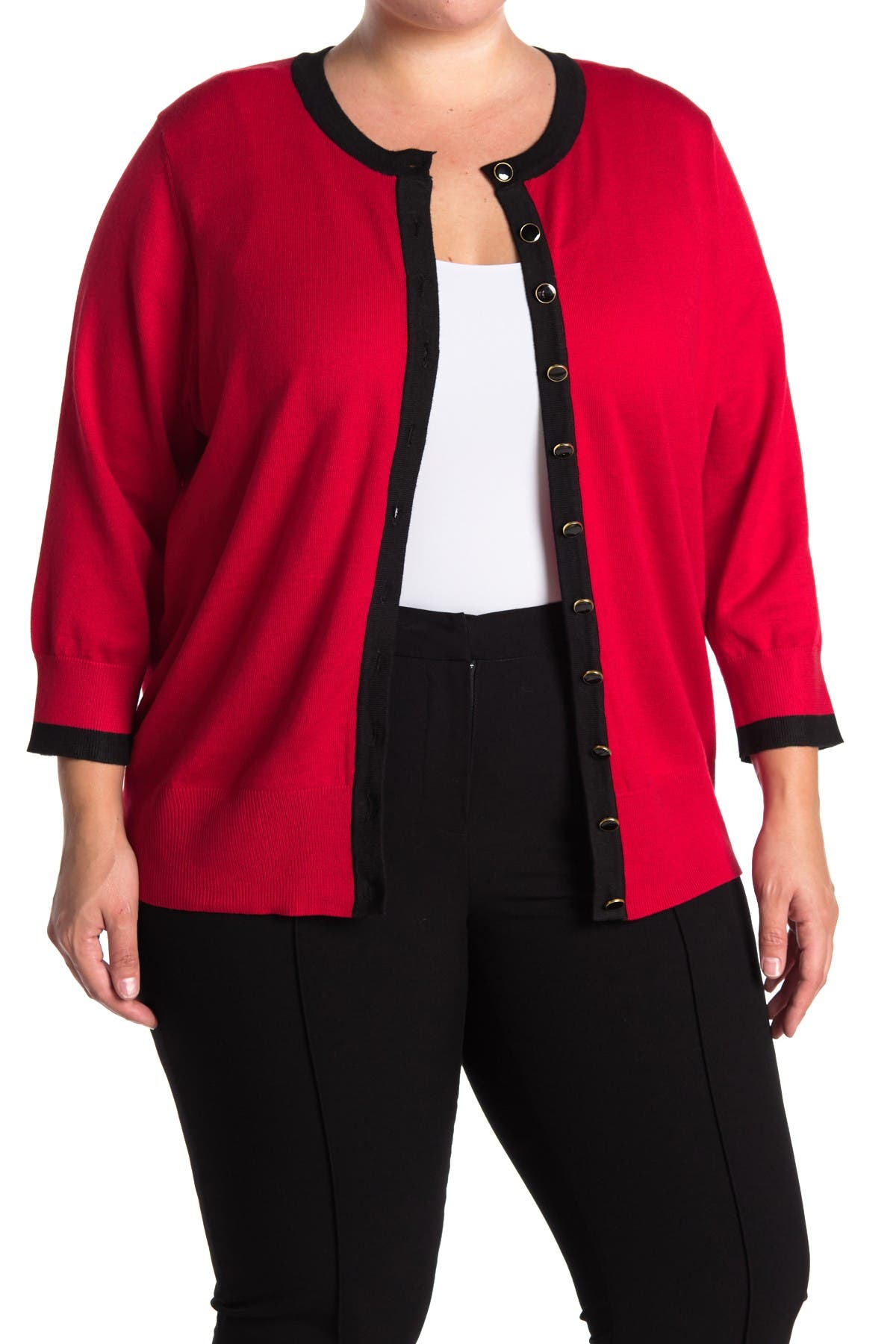 red cardigan sweater plus size