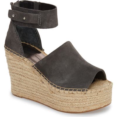 Dolce Vita Straw Wedge Espadrille Sandal- Grey