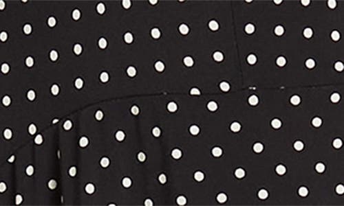 Love By Design Colette Double Layer Maxi Dress In Black/white Micro Dot