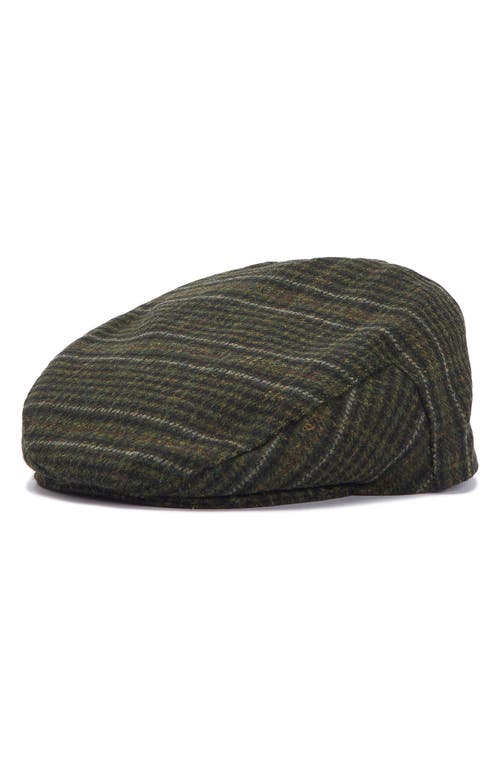 Barbour Wilkin Herringbone Driving Cap In Olive Check