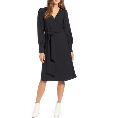 Halogen Long Sleeve Wrap Dress