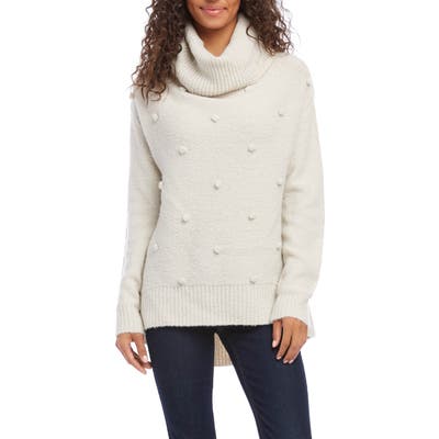 Karen Kane Bobble Turtleneck Sweater, White