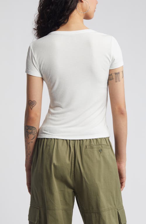 Bp. Rib Scoop Neck T-shirt In White Blanc