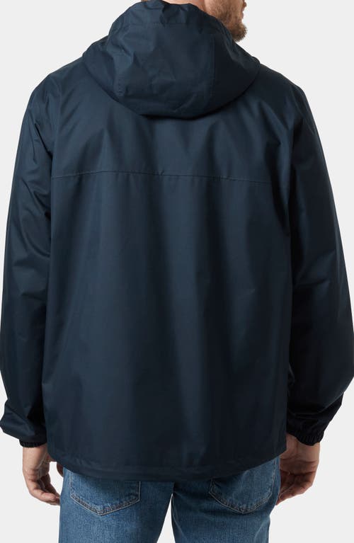 Shop Helly Hansen Vancouver Waterproof Hooded Rain Jacket In 597 Navy