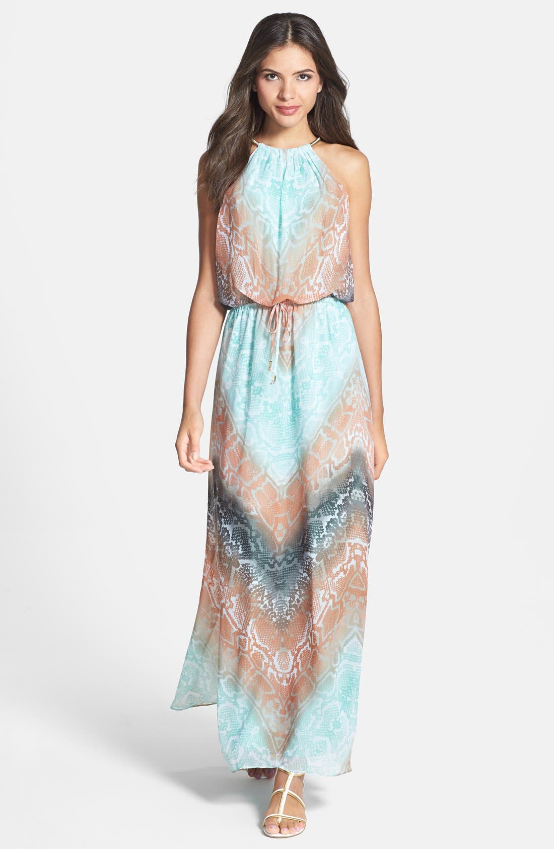 Vince Camuto Print Chiffon Blouson Maxi Dress | Nordstrom