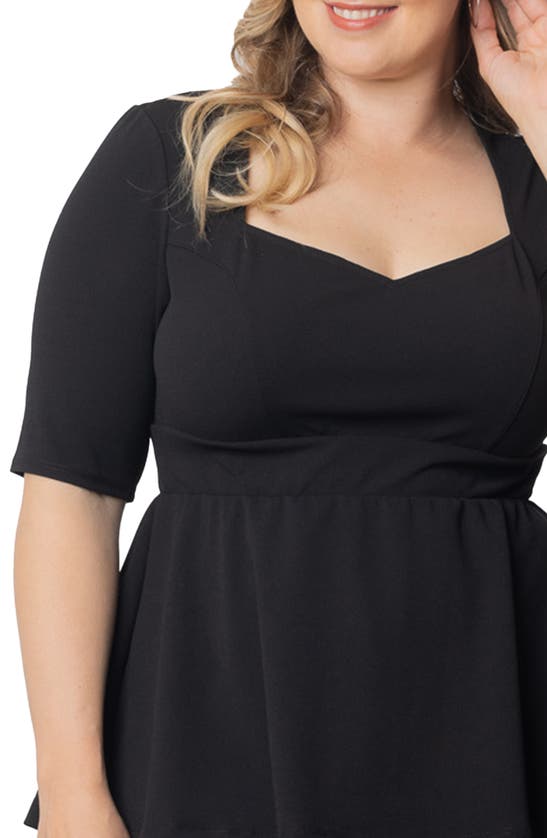 Shop Kiyonna Posh Peplum Top In Black Noir