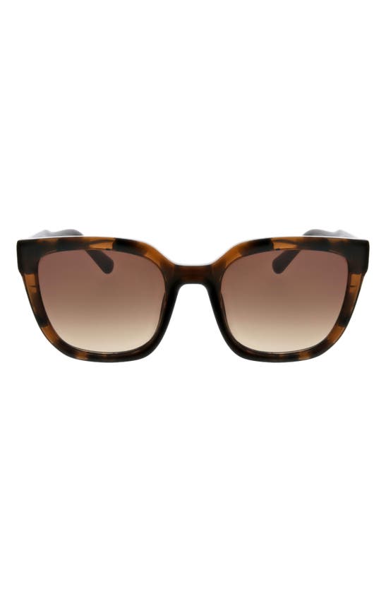 Oscar De La Renta Modern Square Sunglasses In Tort