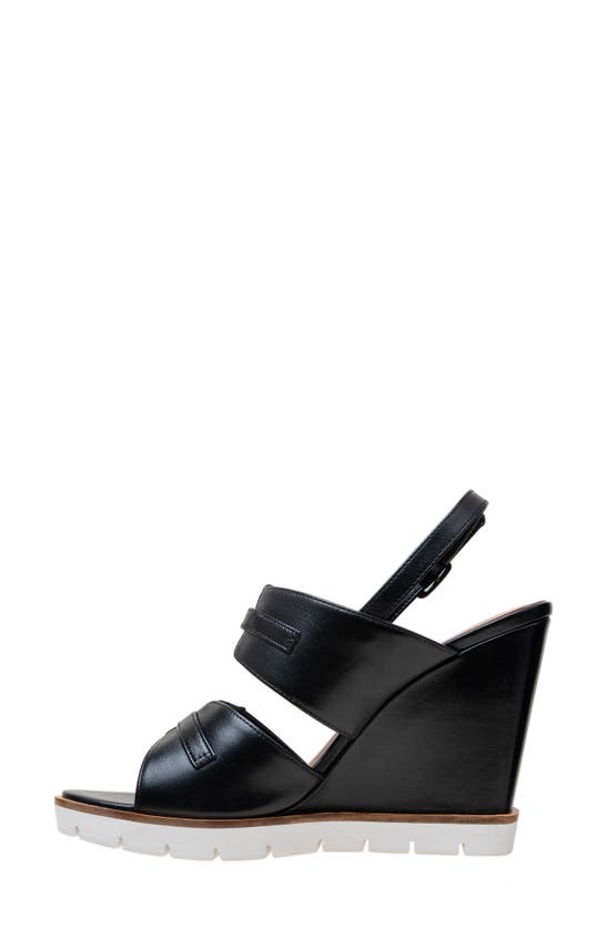Shop Linea Paolo Elvie Slingback Wedge Sandal In Black
