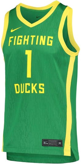 Men's Nike Yellow Oregon Ducks Replica Basketball Jersey