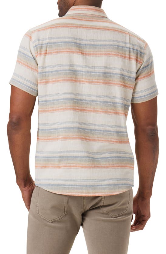 Shop The Normal Brand Freshwater Short Sleeve Button-up Shirt In Canyon Stripe