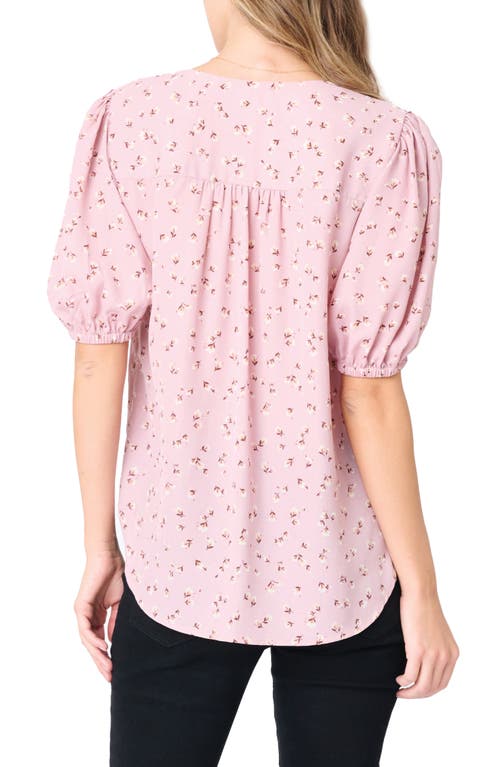 Shop Gibsonlook Avery Floral Print Top In Pink Ditsy