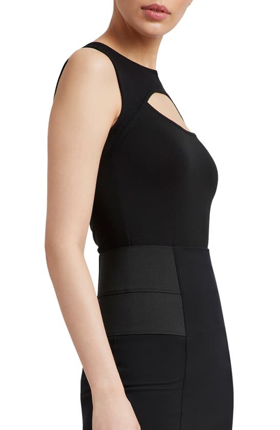 Shop Marcella Bowen Layer Cutout Sleeveless Top In Black