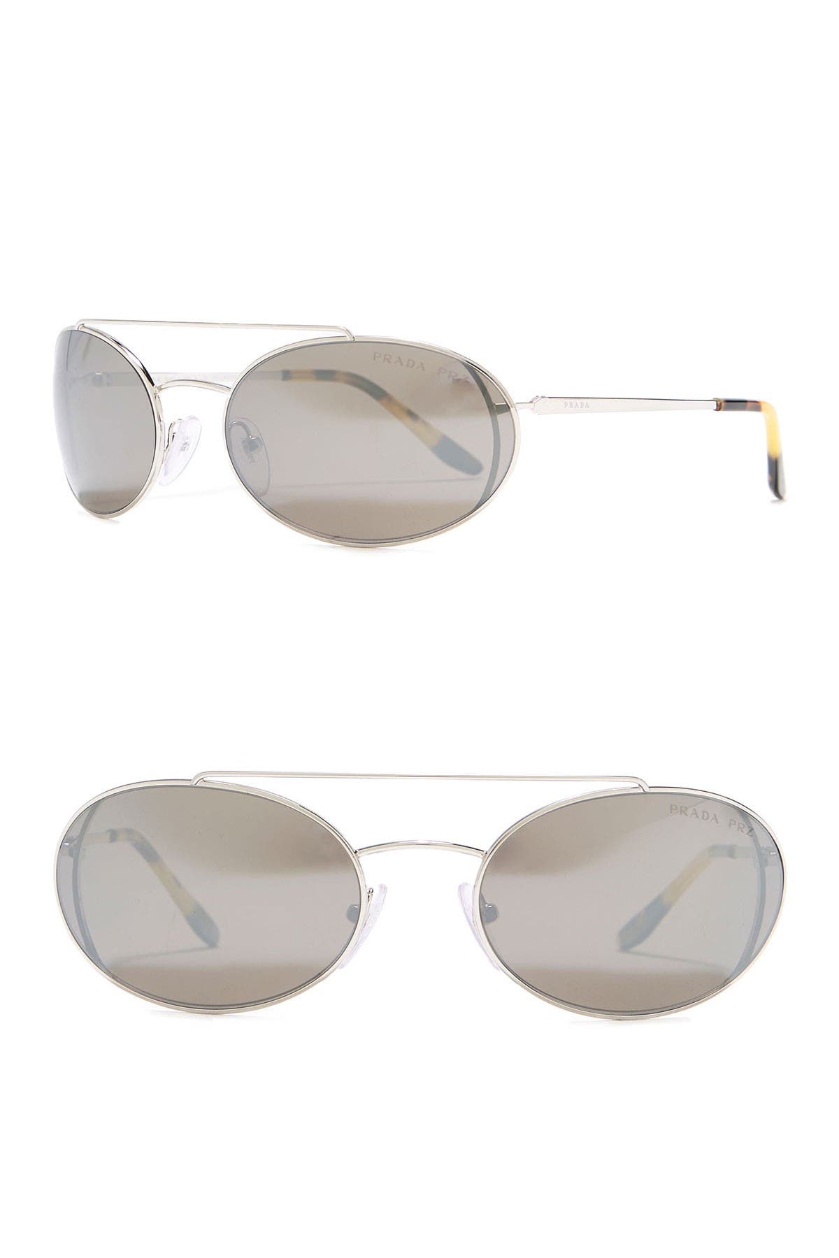 prada women's oval 64mm sunglasses