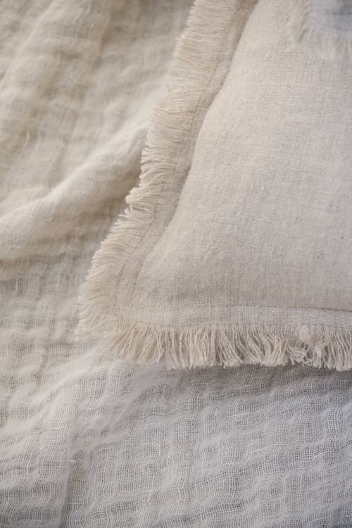 Anaya Fringe So Soft Linen Pillows Cover Only In Beige