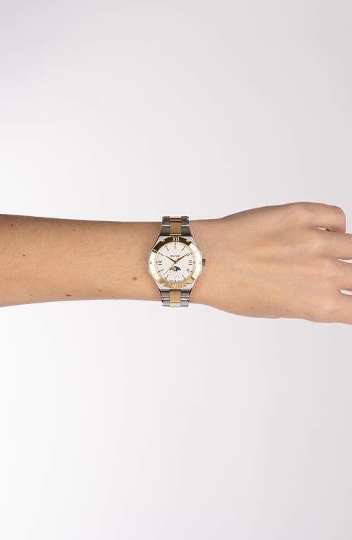 Balmain Be Diamond Moon Phase Bracelet Watch, 33mm In Stainless Steel/yellow Gold