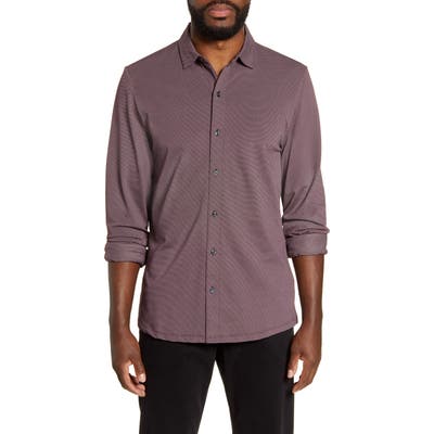 Robert Barakett Nelson Regular Fit Button-Up Knit Shirt, Red