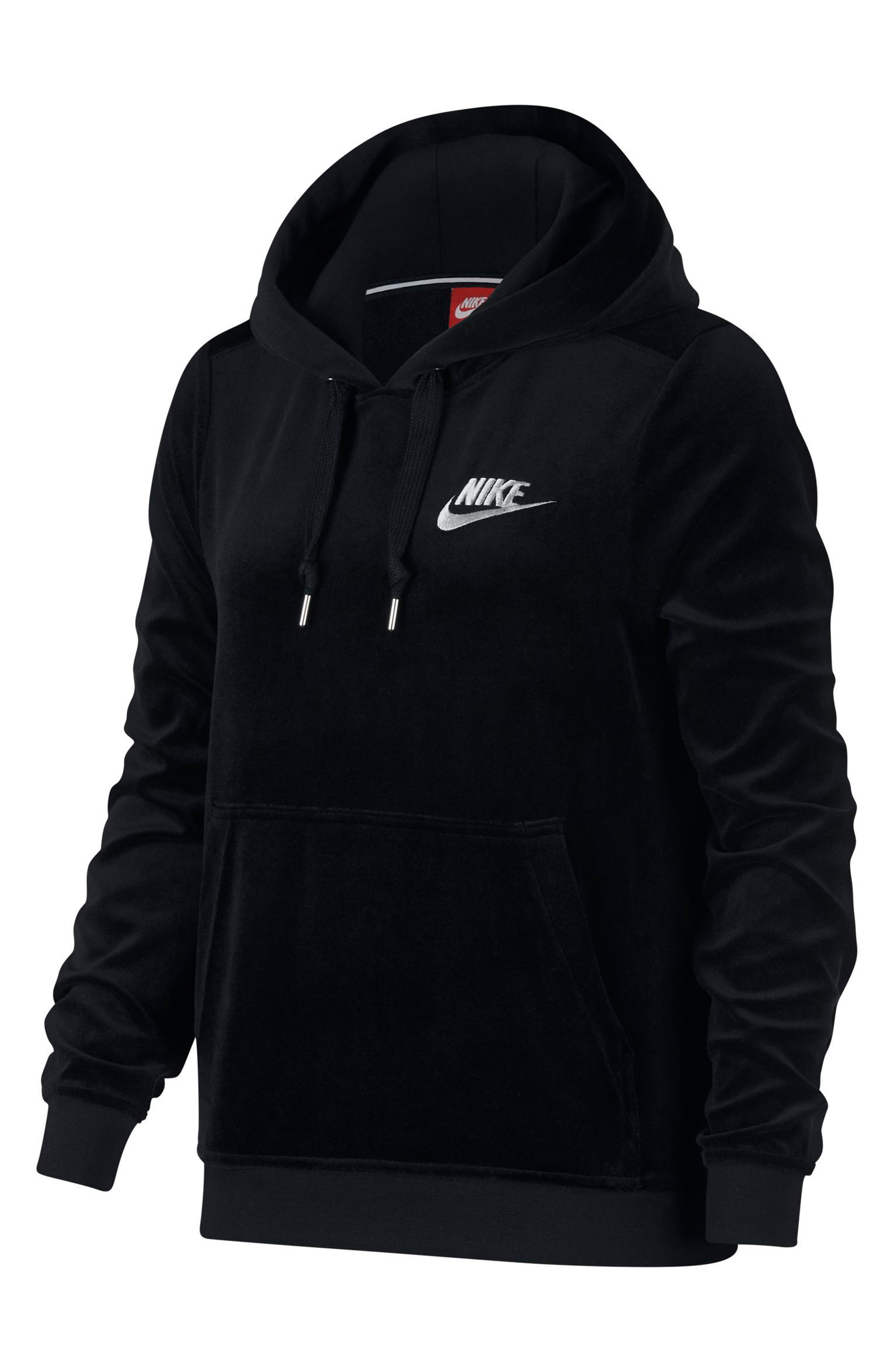 nike plush velour pullover hoodie